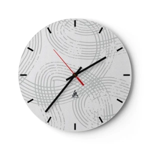 Wandklok - Klok - Grijze, kruisende lijnen die een patroon vormen op een witte achtergrond - 30x30cm - Er is geen rechte weg - Moderne wanddecoratie voor woonkamer, keuken en slaapkamer ARTTOR