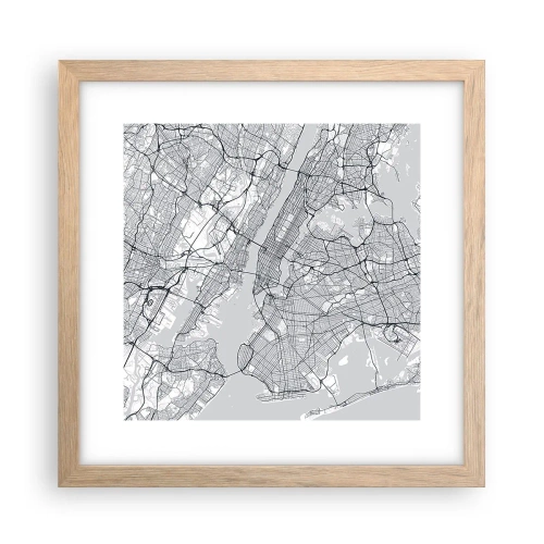 Een poster in een licht eiken lijst - De anatomie van een metropool - 30x30 cm