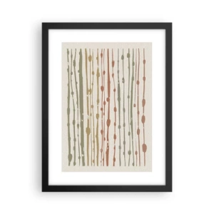 Poster in een zwarte lijst - Muzieknotatie van kleuren - 30x40 cm