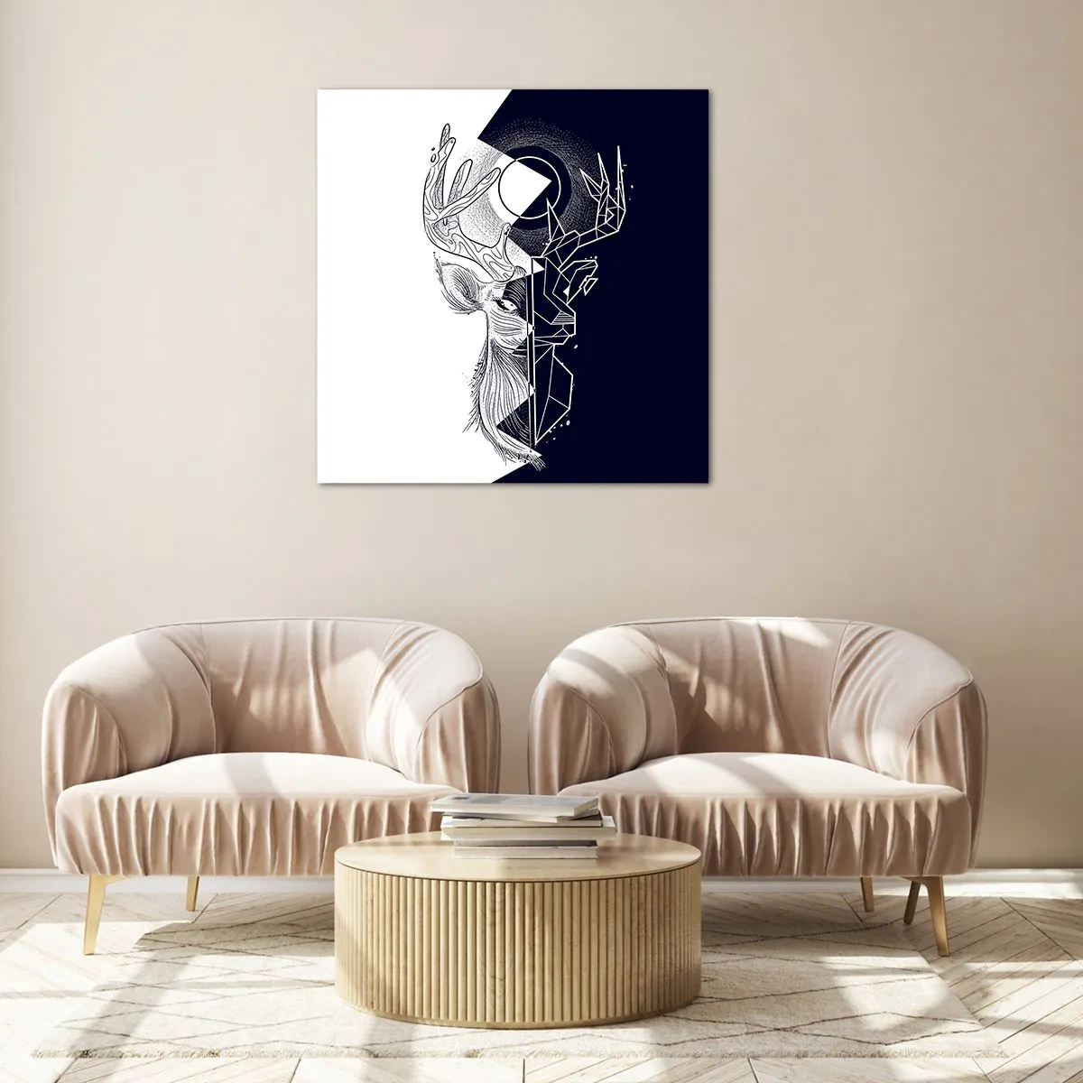 Schilderen op glas - De strijd en de eenheid van tegenstellingen - 40x40 cm