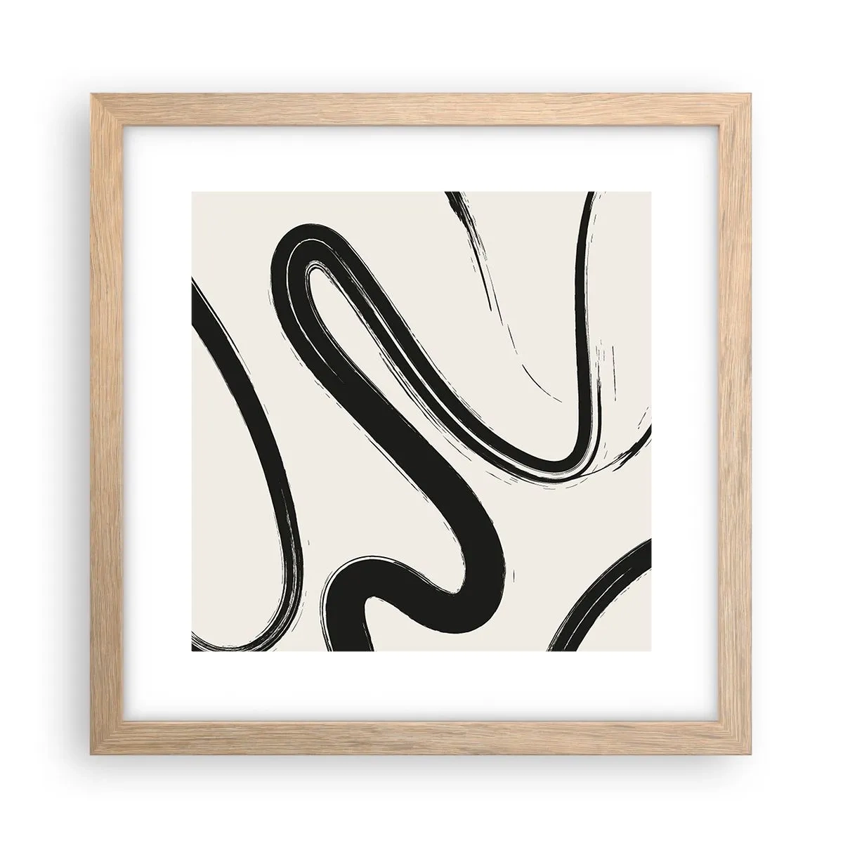 Een poster in een licht eiken lijst - Zwart-wit eigenzinnigheid - 30x30 cm
