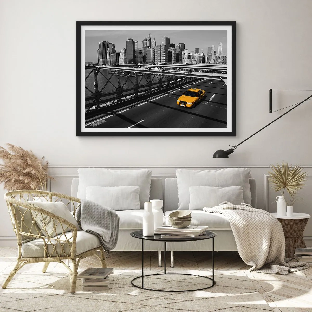 Poster in een zwarte lijst - De kleur van een grote stad - 100x70 cm