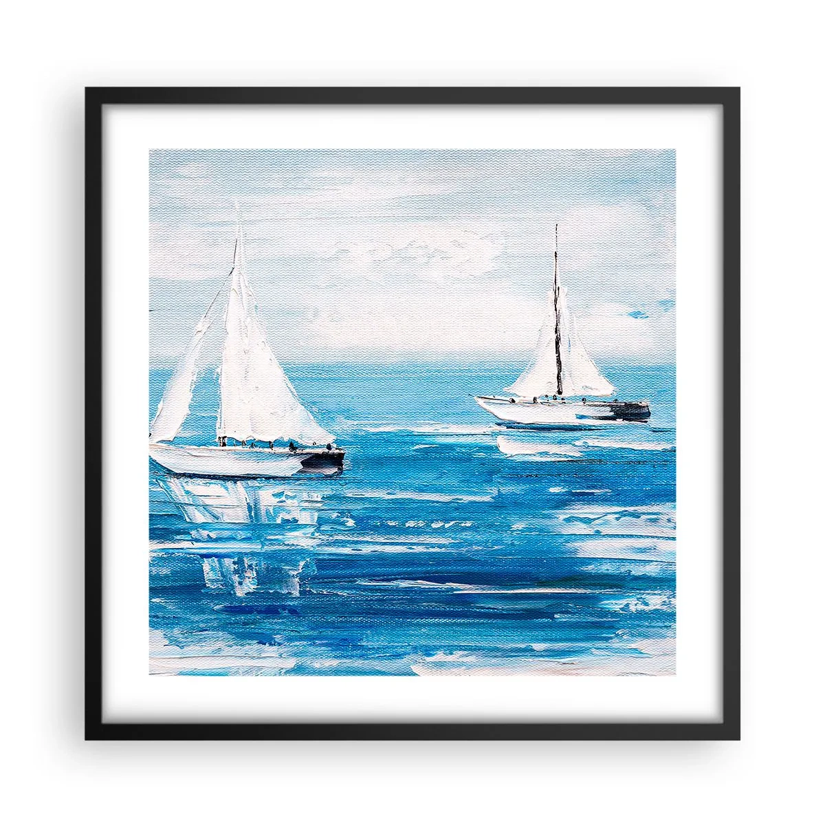 Poster in een zwarte lijst - Met een vriend aan mijn zijde - 50x50 cm