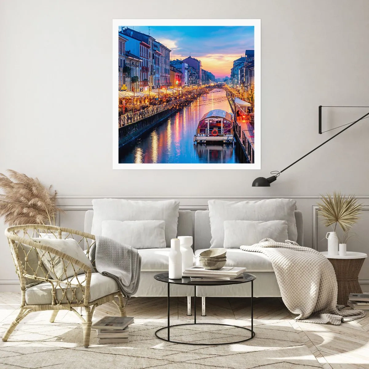 Poster - Een avond vol licht en plezier - 30x30 cm