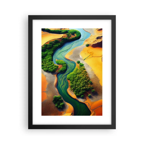 Poster in een zwarte lijst - Levengevende rivier - 30x40 cm