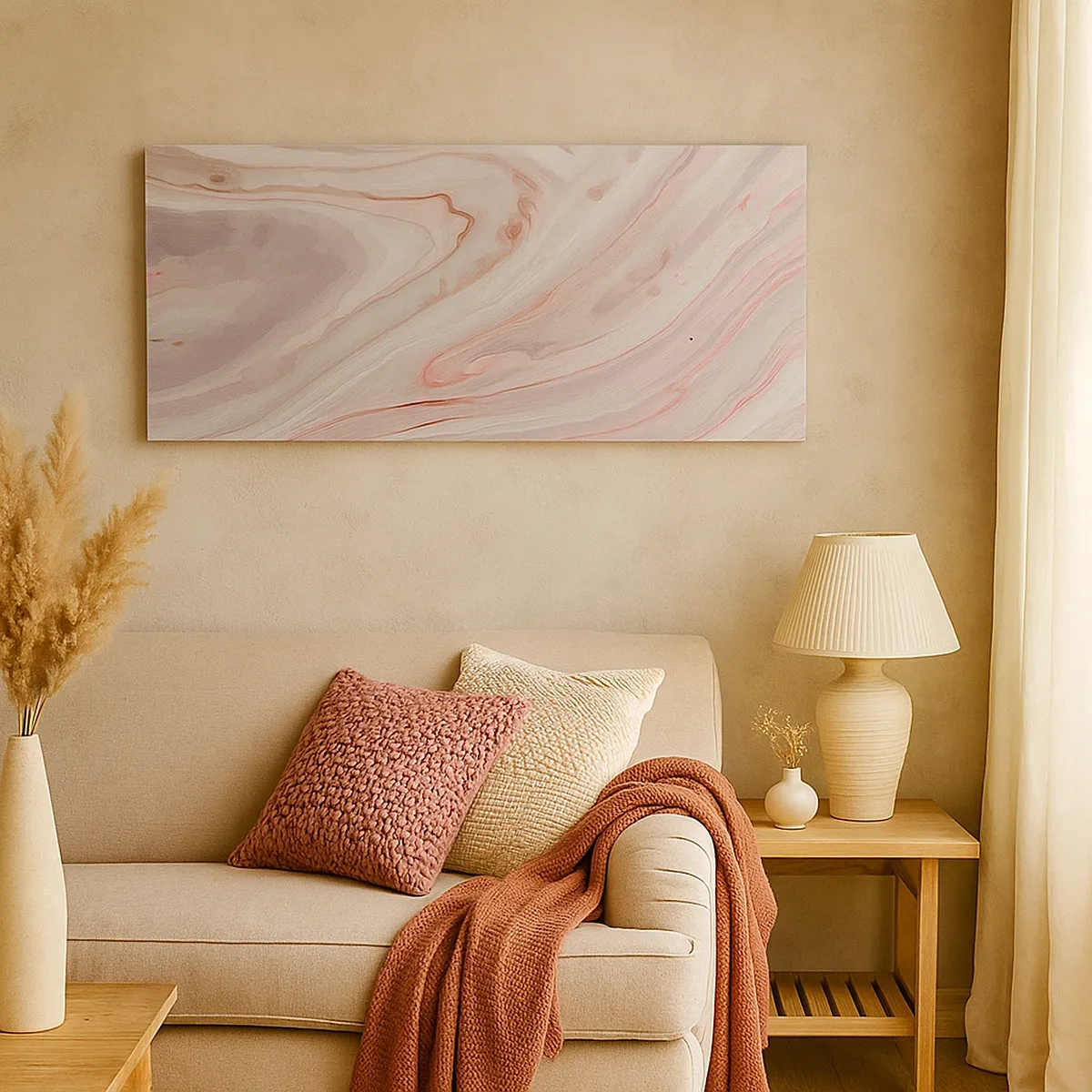 Schilderen op canvas - Roze vloeistof - 30x30 cm