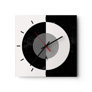 Wandklok - Klok - Harmonie in zwart-wit - 30x30 cm