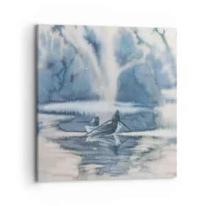 Schilderen op canvas - Vissers in hun paradijs - 70x70 cm