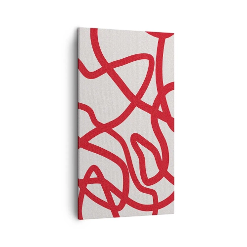 Schilderen op canvas - Rood op wit - 45x80 cm