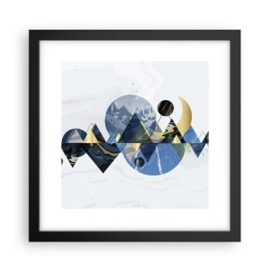 Poster in een zwarte lijst - Geometrisch landschap - 30x30 cm