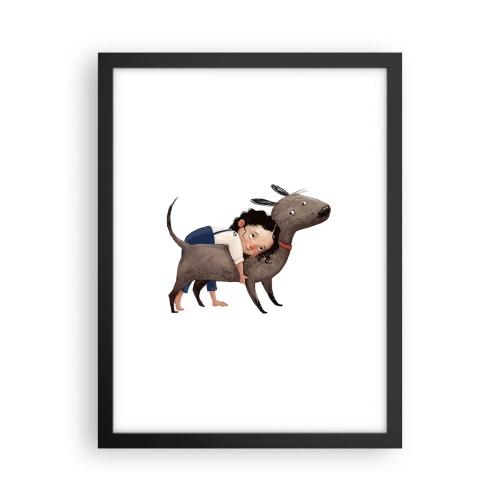 Poster in een zwarte lijst - Beste vrienden - 30x40 cm