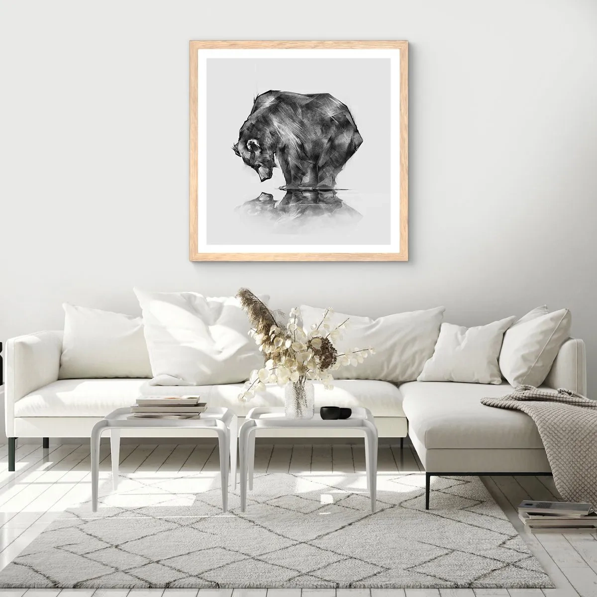 Een poster in een licht eiken lijst - Leuk om een geliefde persoon te zien - 40x40 cm