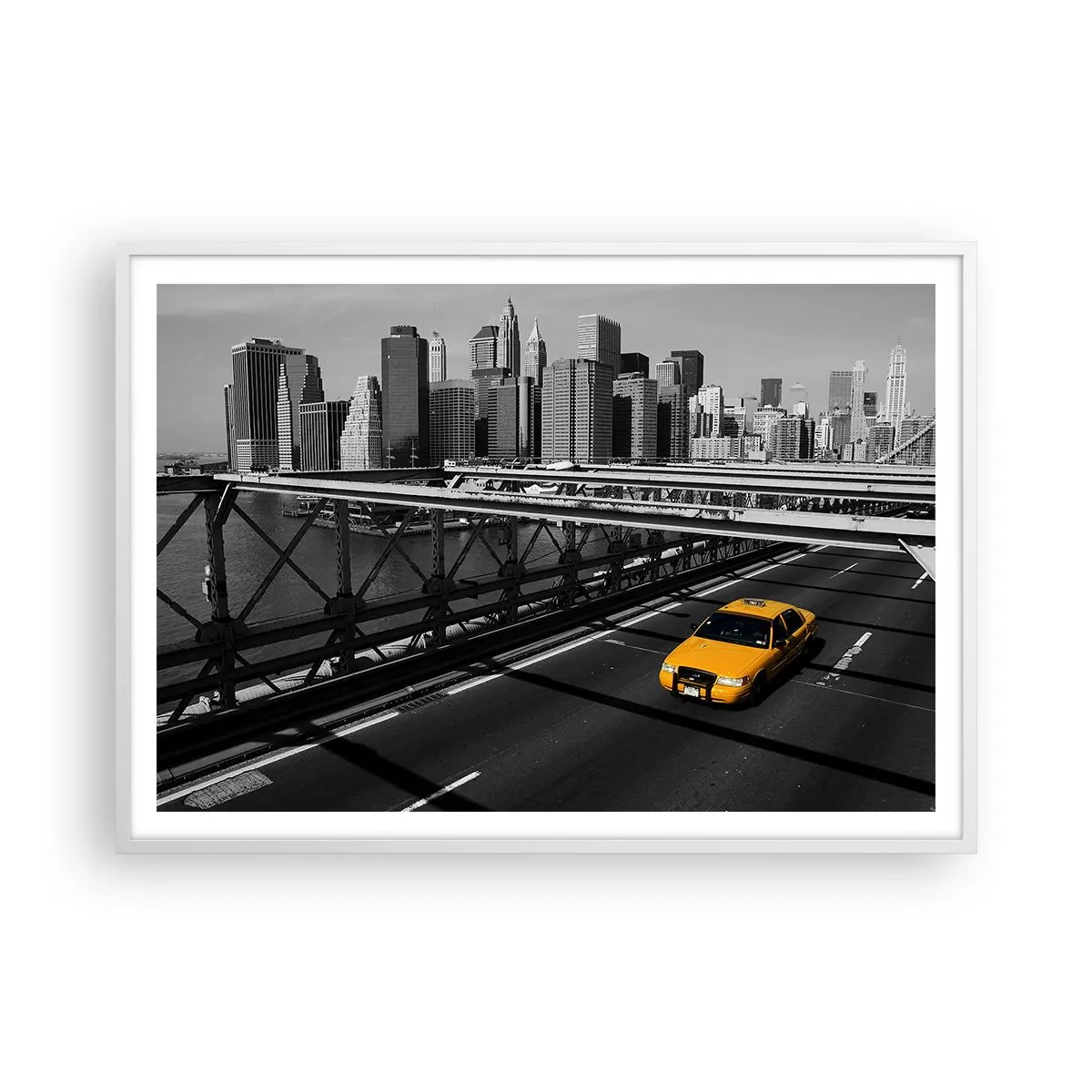 Poster in een witte lijst - De kleur van een grote stad - 100x70 cm
