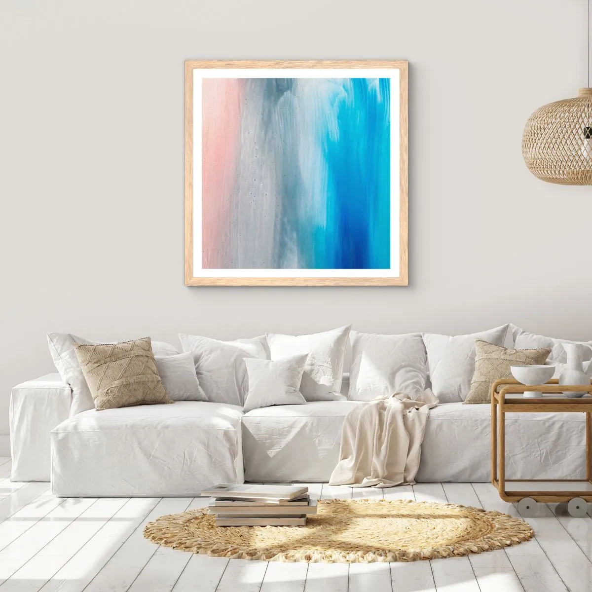 Een poster in een licht eiken lijst - Elementen: lucht - 40x40 cm