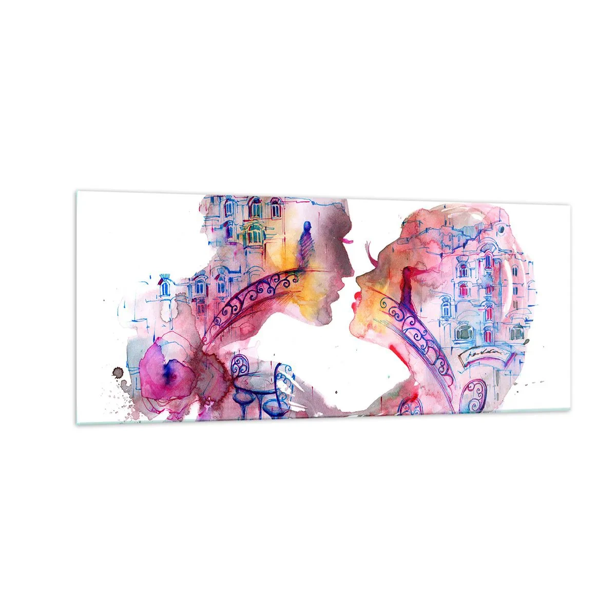 Schilderen op glas - De geheime brug van zuchten - 100x40 cm