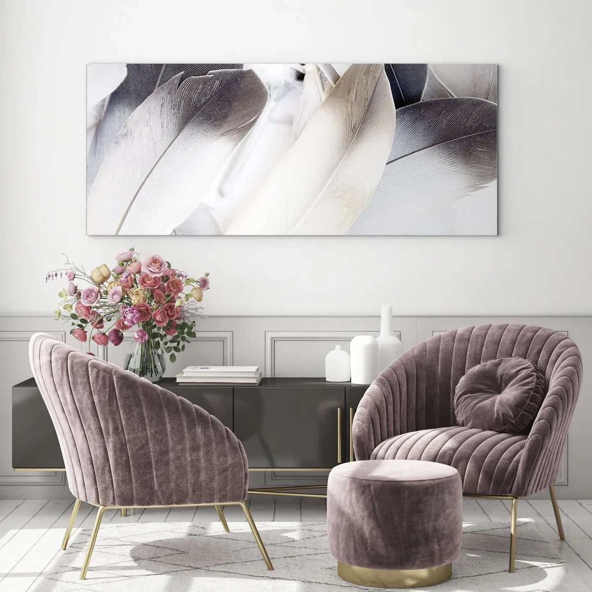 Schilderen op glas - Bijna engelachtig - 100x40 cm