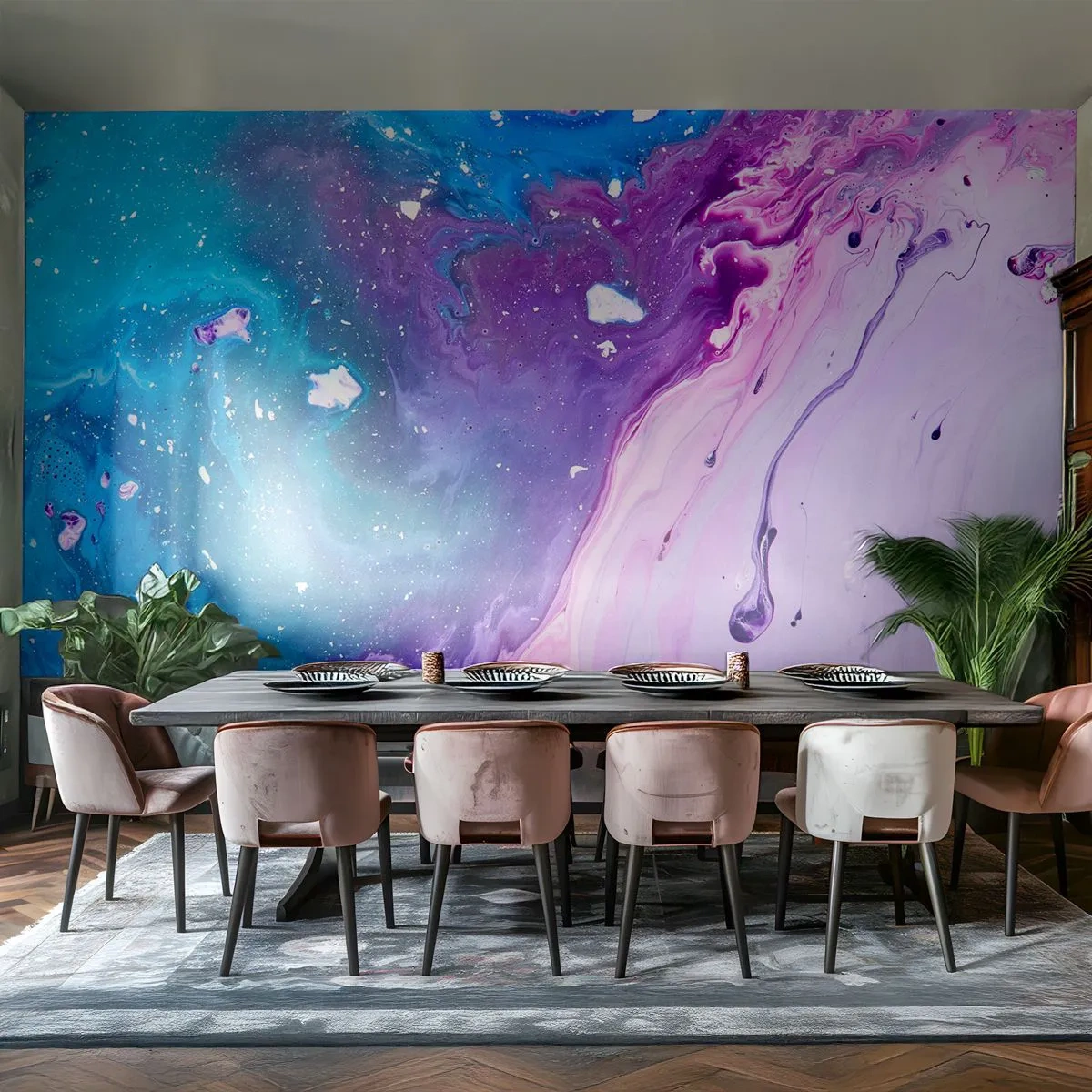 Fotobehang Premium Canvas - Yin en yang - Abstractie, Deel, Schilderen - 300x210 cm