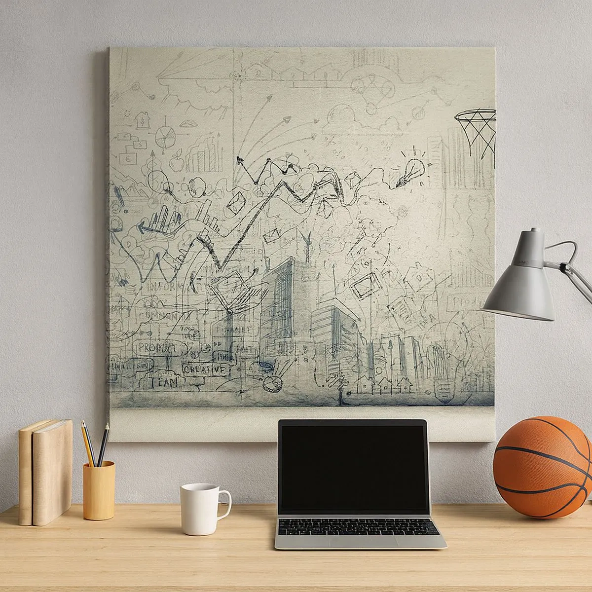 Schilderen op canvas - Mijn geweldige stadsleven - 30x30 cm