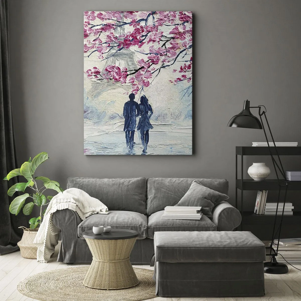 Schilderen op canvas - Een romantische wandeling - 80x120 cm