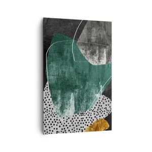 Schilderen op canvas - Kleurrijke abstractie met bladgoud - 80x120 cm