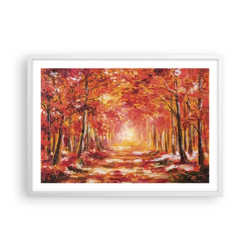 Poster in een witte lijst - Koperen bos - 70x50 cm