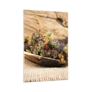 Schilderen op glas - Kleurrijke bloemen en geurige kriuden - 80x120 cm