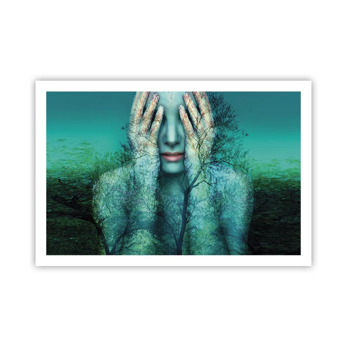 Poster - Ondergedompeld in blauw - 91x61 cm
