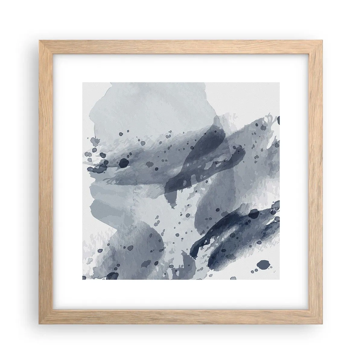 Een poster in een licht eiken lijst - Een onderzoek naar de aard van water - 30x30 cm