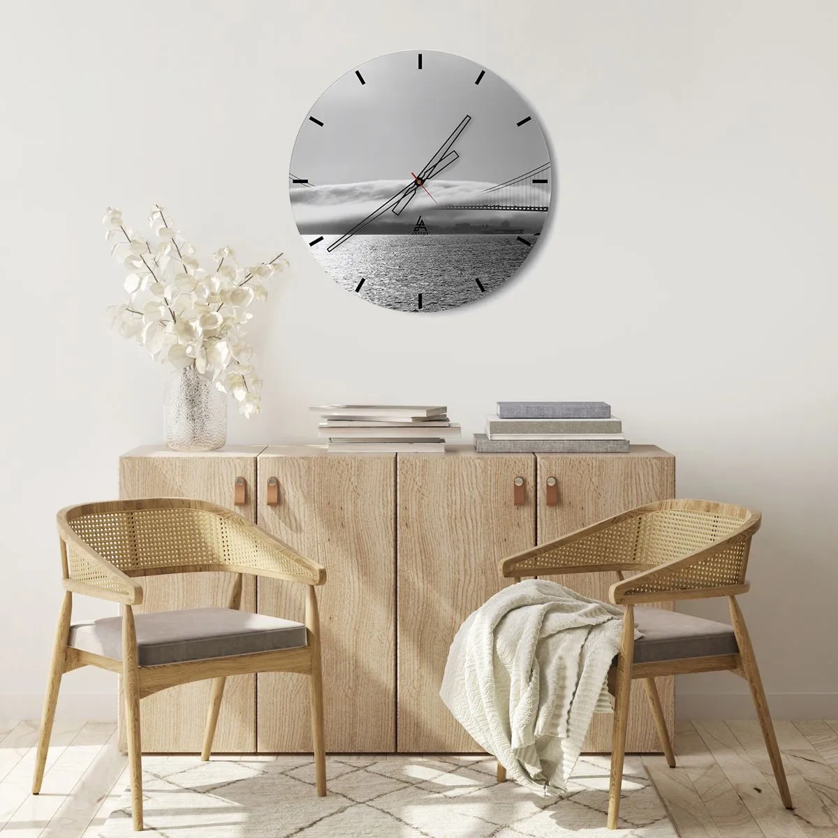 Wandklok - Klok - Vaar door de Golden Gates - 40x40 cm