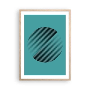Een poster in een licht eiken lijst - Cirkel – een geometrische variatie - 50x70 cm