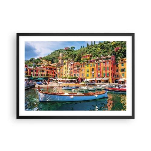 Poster in een zwarte lijst - Italiaanse ochtend - 70x50 cm