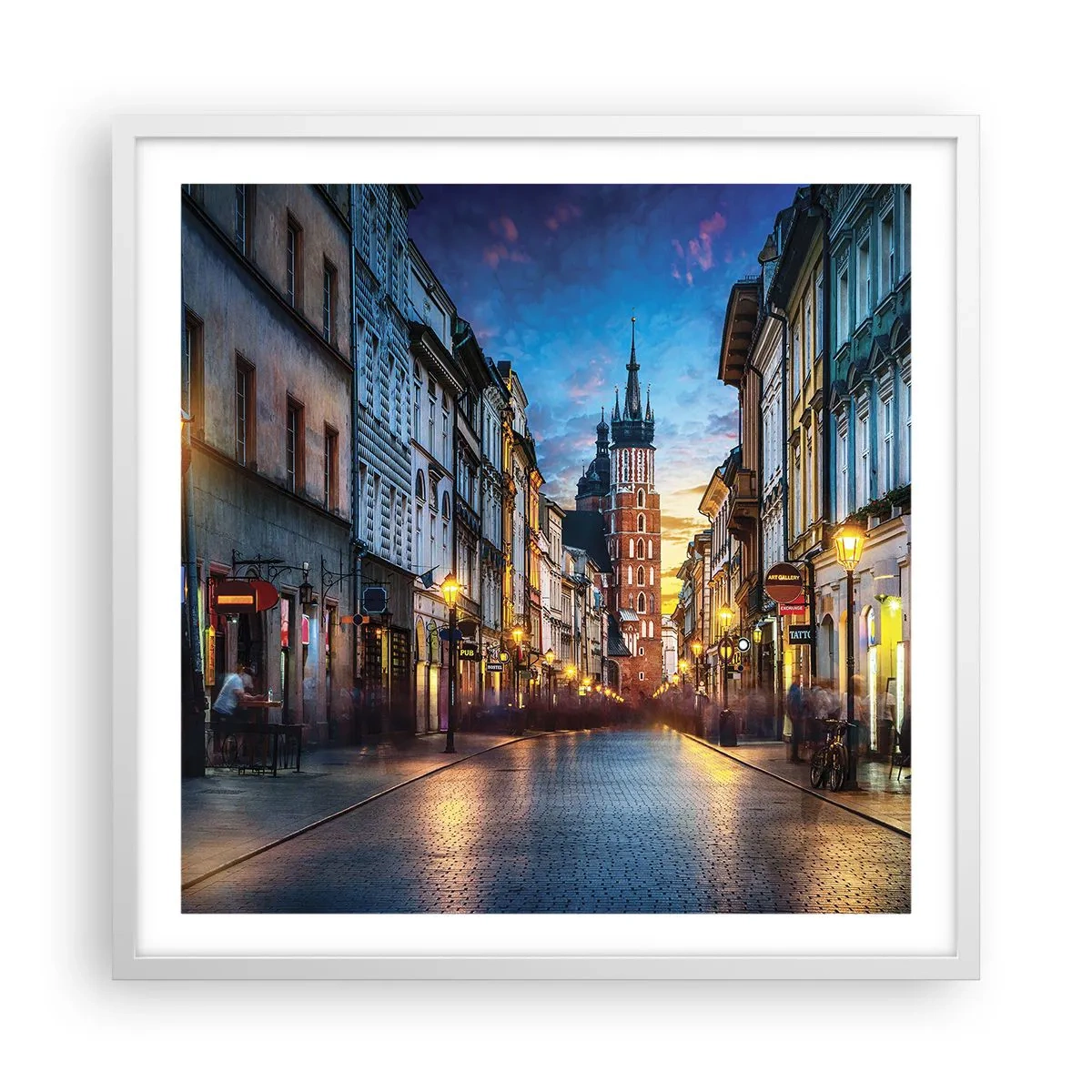 Poster in een witte lijst - Charme van Krakau - 60x60 cm