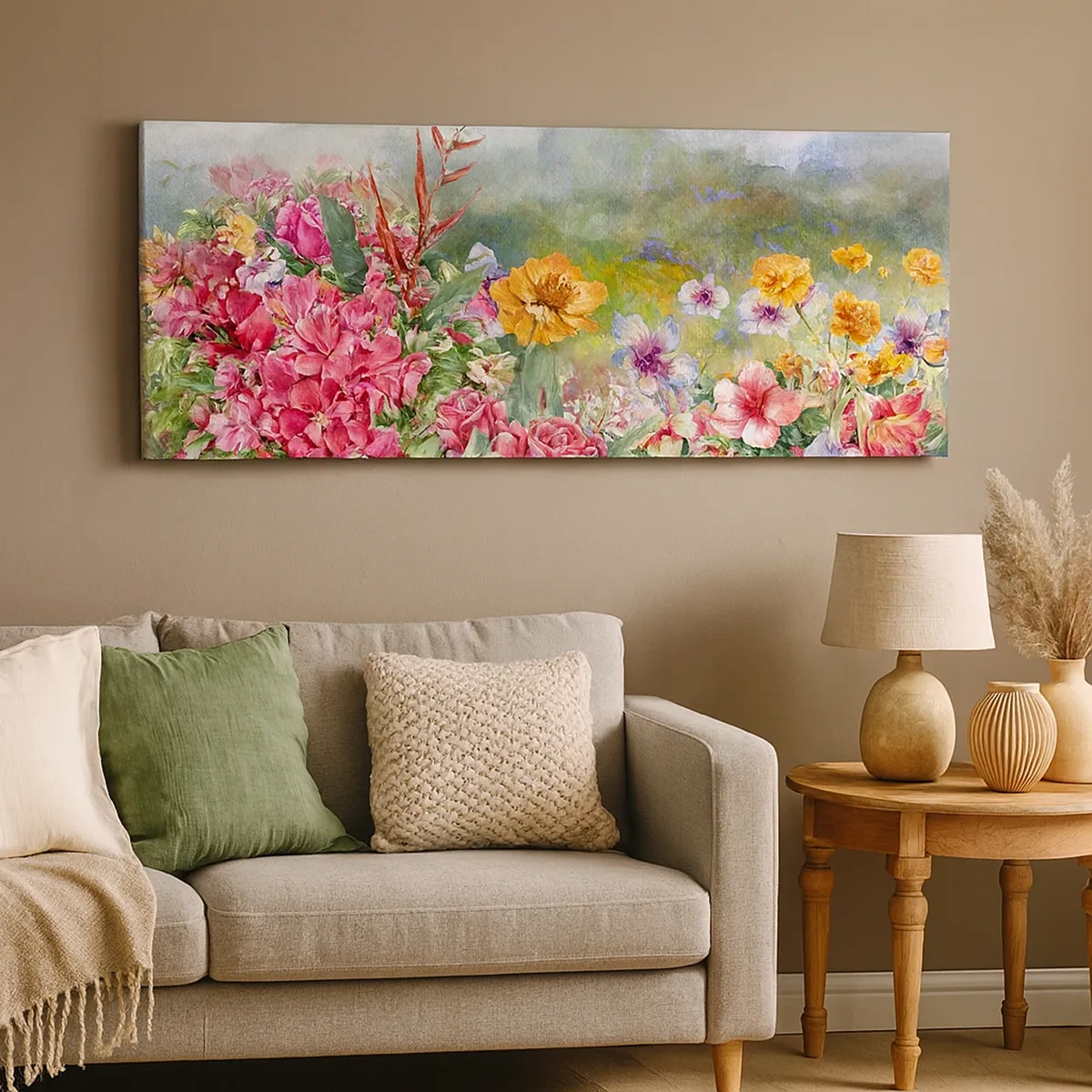 Schilderen op canvas - Een tuin die gek is geworden - 30x30 cm