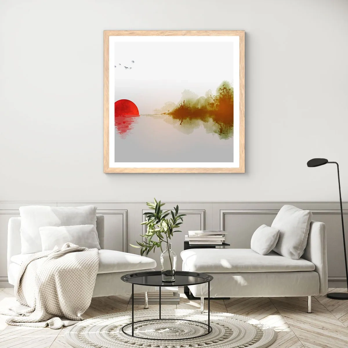 Een poster in een licht eiken lijst - Een belofte van vrede - 60x60 cm