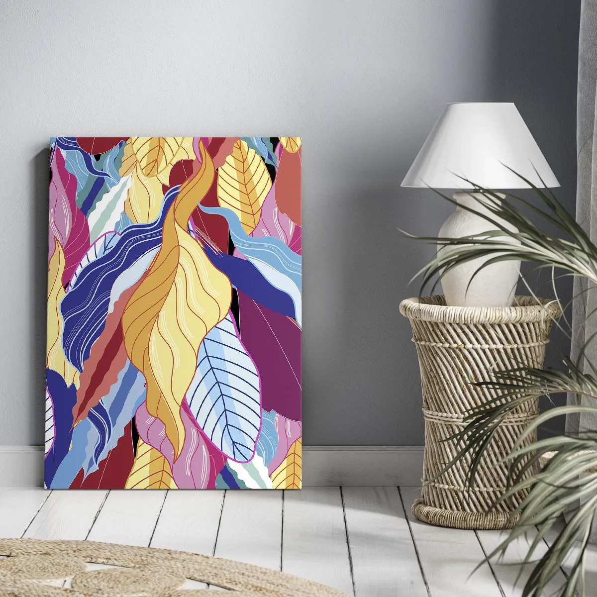 Schilderen op canvas - Een kleurrijke puinhoop - 65x120 cm