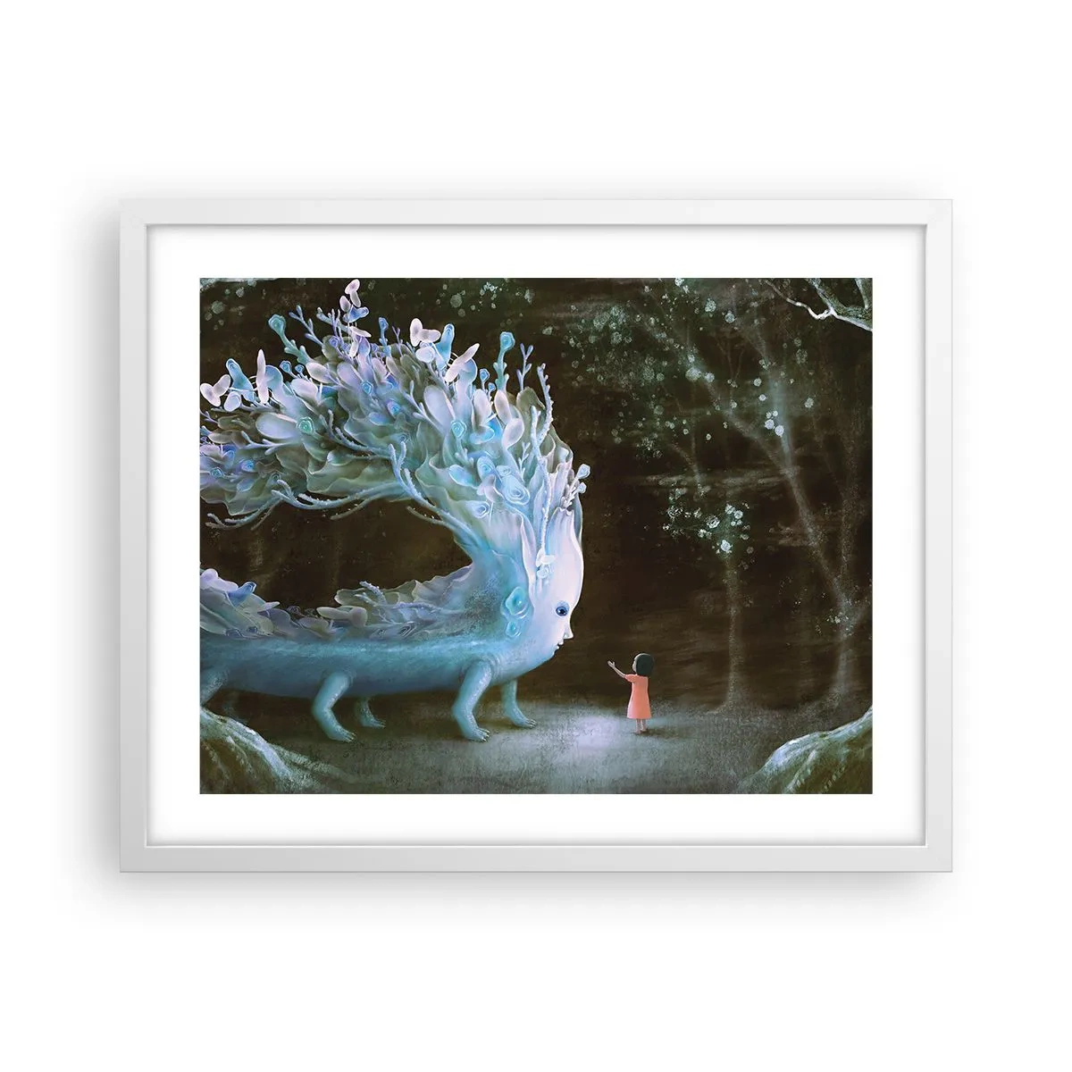 Poster in een witte lijst - Fantastische ontmoeting - 50x40 cm