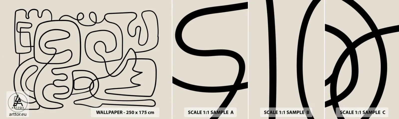 Fotobehang Staaltje Standard Eco - Volg het pad - Abstractie, Deel, Lijn kunst - 100x30 cm