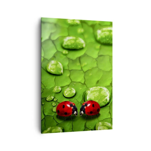 Schilderen op canvas - Ontmoeting in het groen - 70x100 cm