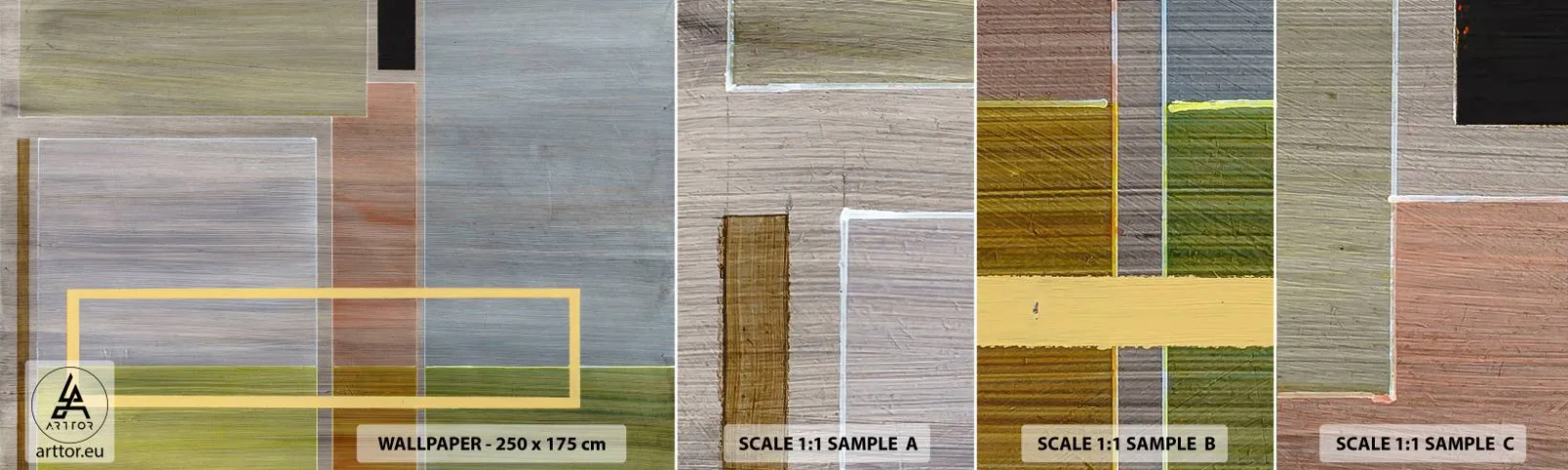 Fotobehang Staaltje Standard Eco - Eenvoudig en rustig - Abstractie, Moderne kunst, Rechthoeken - 100x30 cm