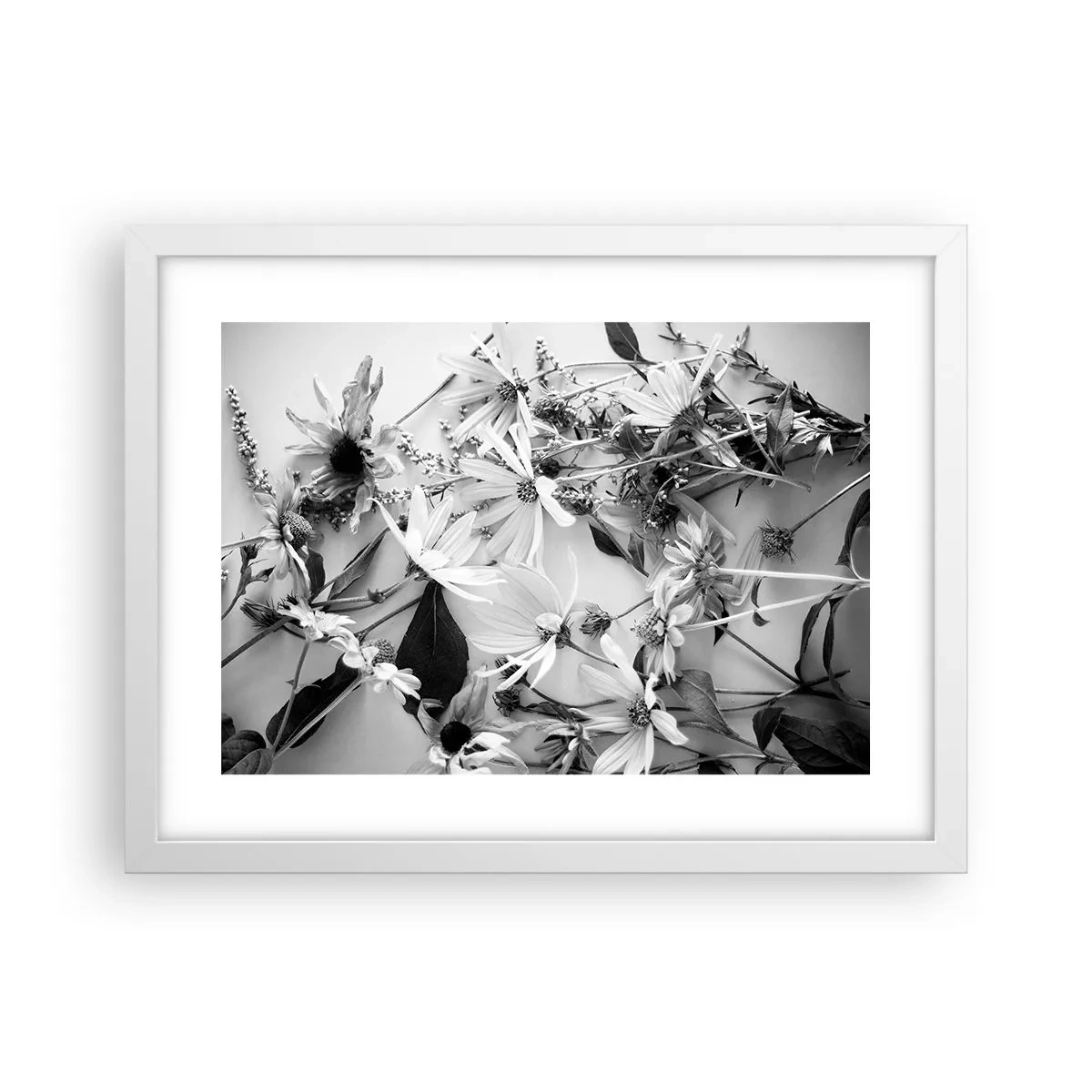 Poster in een witte lijst - Niet-boeket bloemen - 40x30 cm