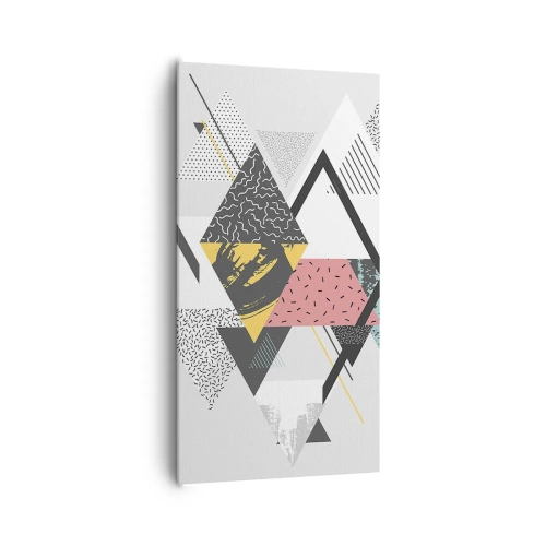 Schilderen op canvas - Variatie op driehoek en ruit - 65x120 cm