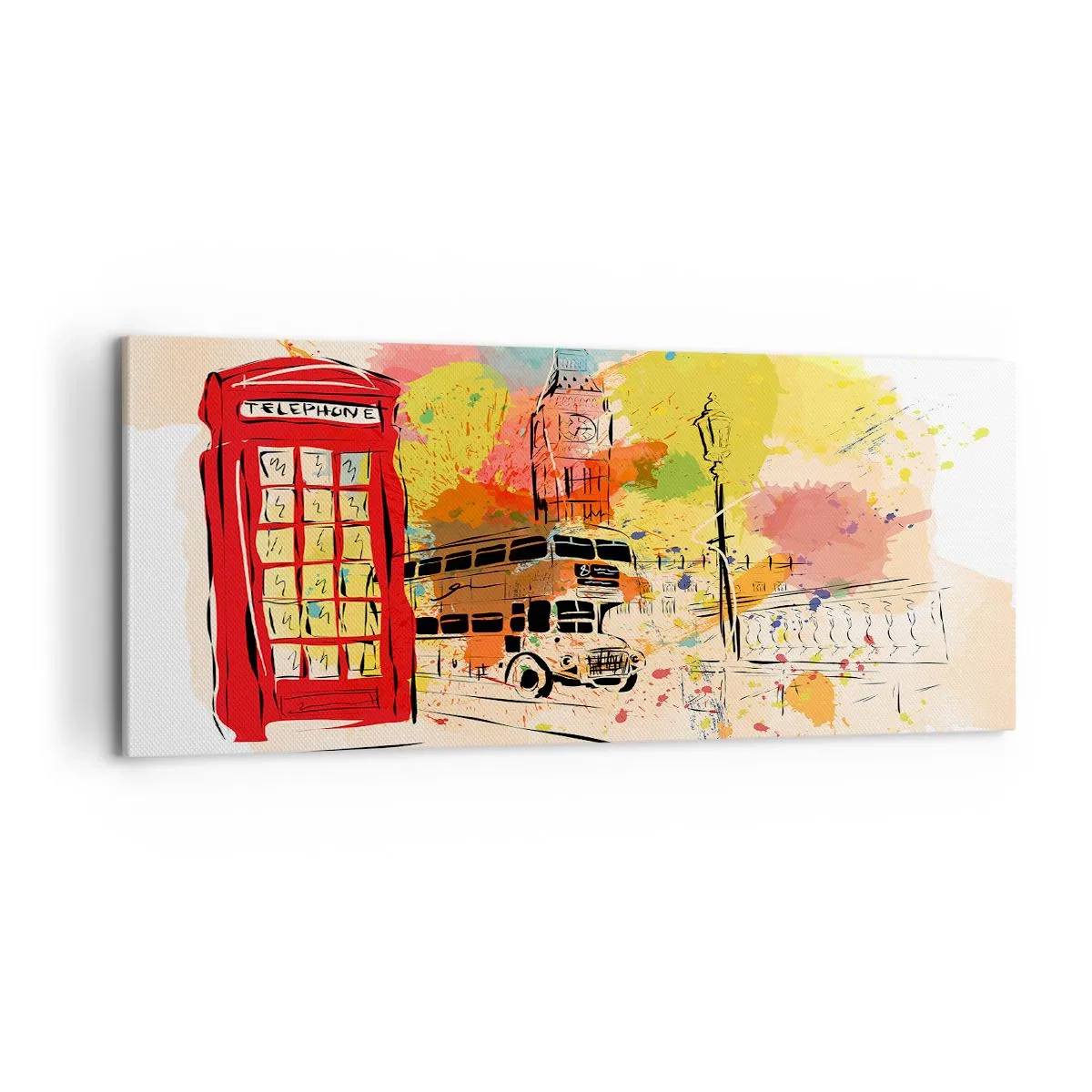 Schilderen op canvas - De stad van de afwisseling - 100x40 cm