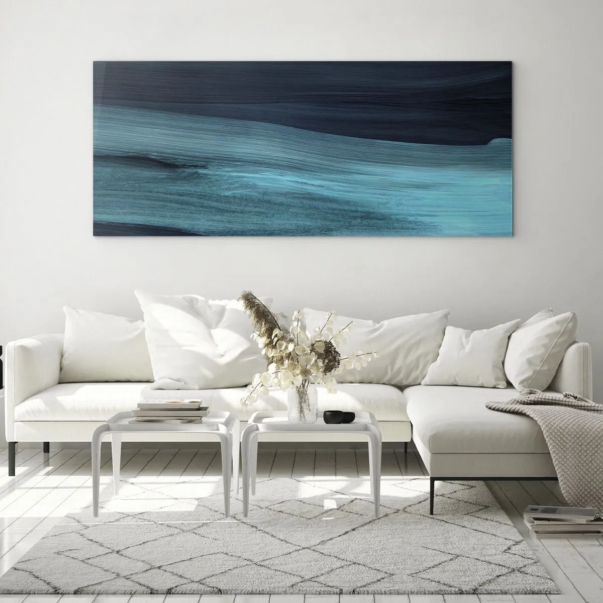 Schilderen op glas - Ga met de stroom mee - 90x30 cm