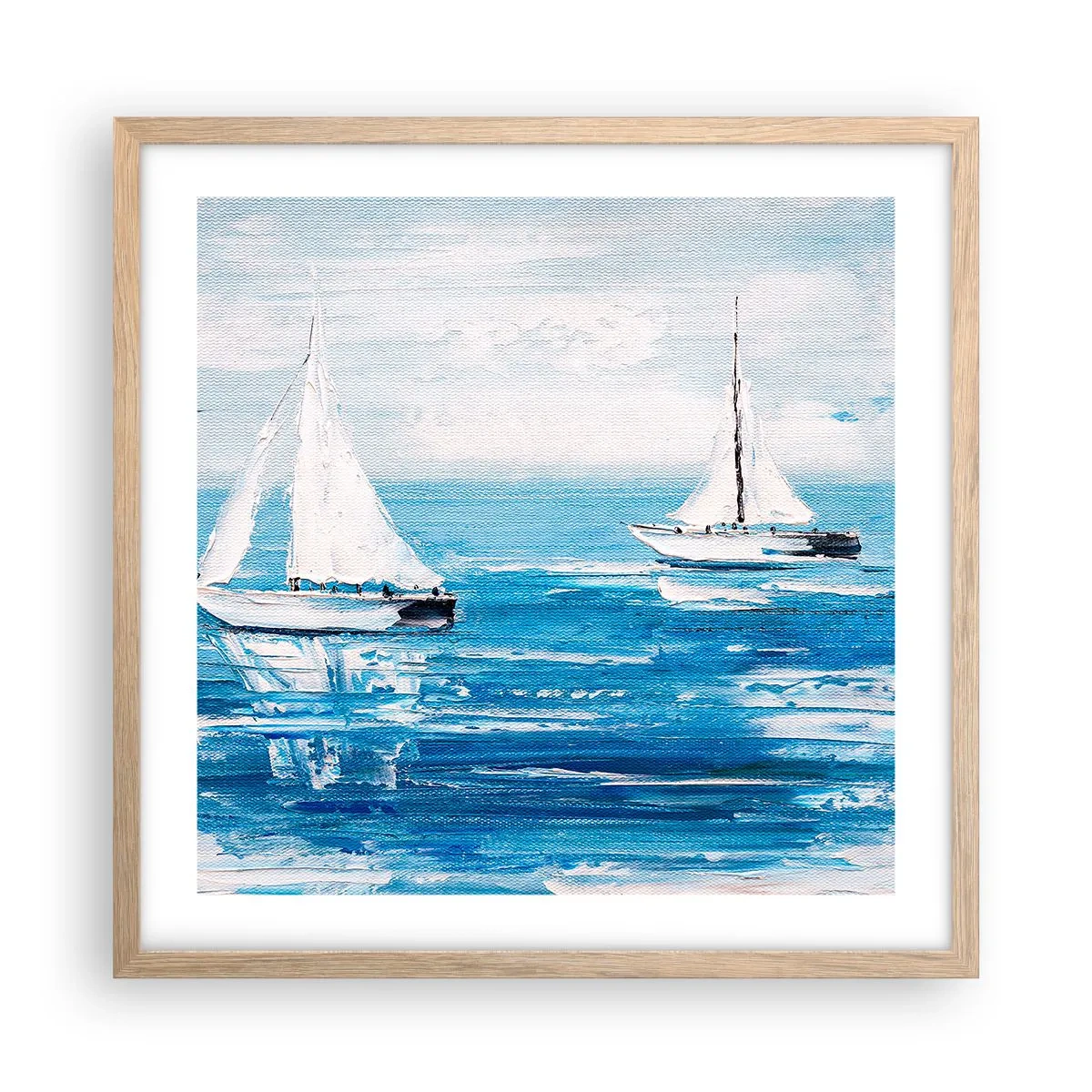 Een poster in een licht eiken lijst - Met een vriend aan mijn zijde - 50x50 cm