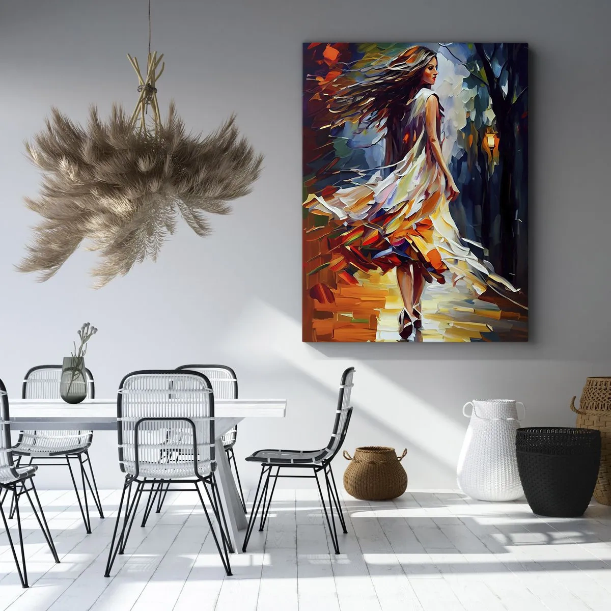 Schilderen op canvas - Herfst meisje - 65x120 cm