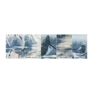 Fotobehang Monster Zelfklevend Deluxe Sticker - Vissers in hun paradijs - Abstractie, Meer, Vissen - 100x30 cm