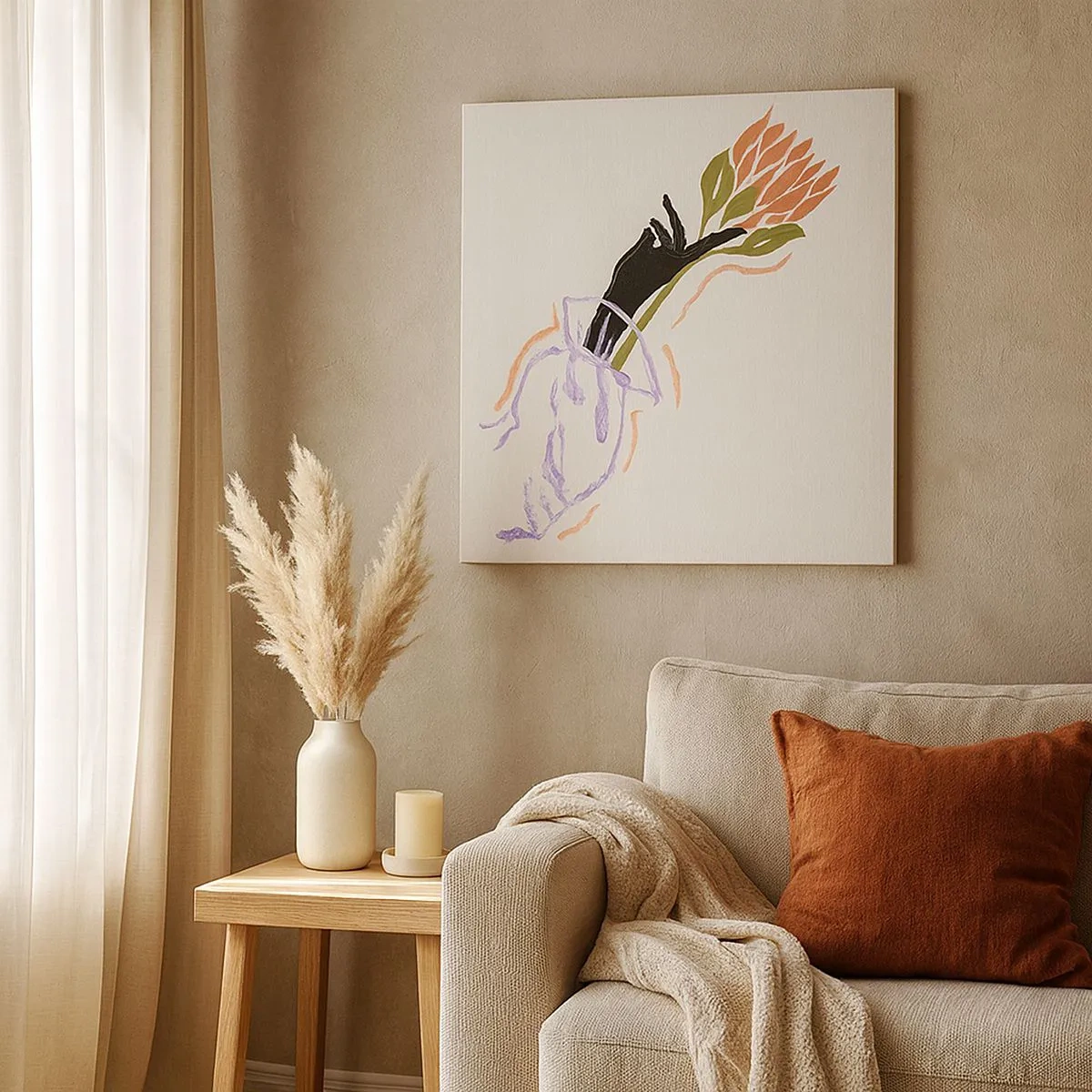 Schilderen op canvas - Zusterlijke aanraking - 30x30 cm