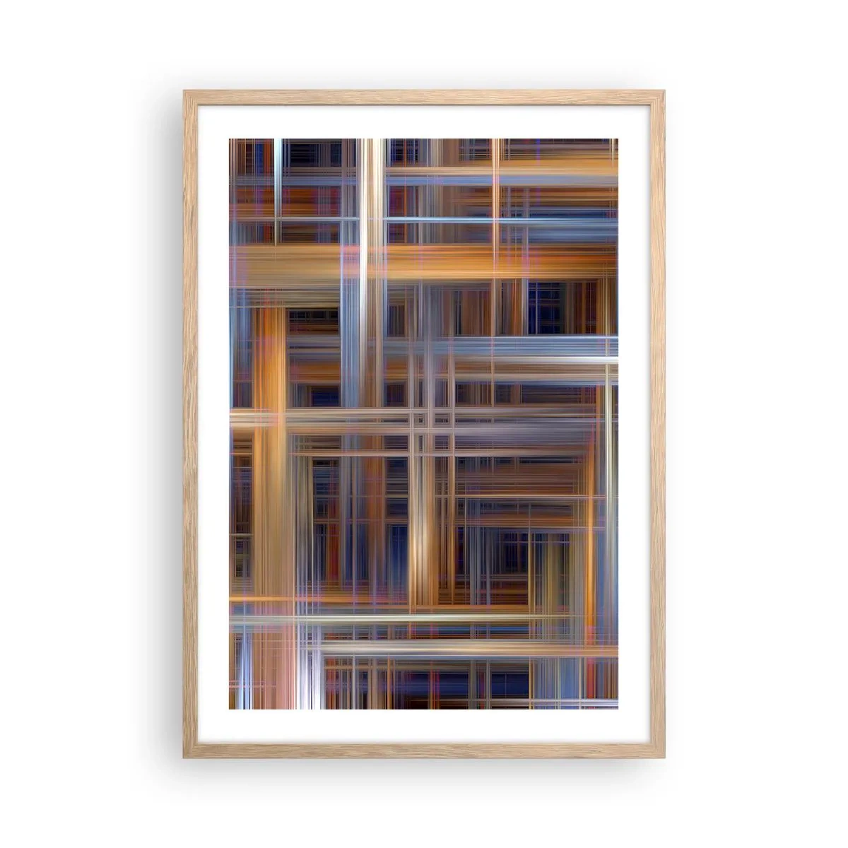 Een poster in een licht eiken lijst - Geweven van licht - 50x70 cm
