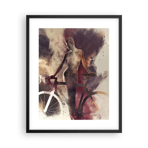 Poster in een zwarte lijst - Een fietsziel in marmeren vormen - 40x50 cm