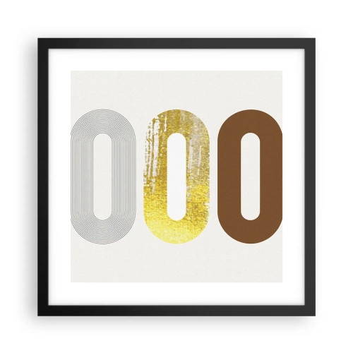 Poster in een zwarte lijst - Oooo! - 40x40 cm